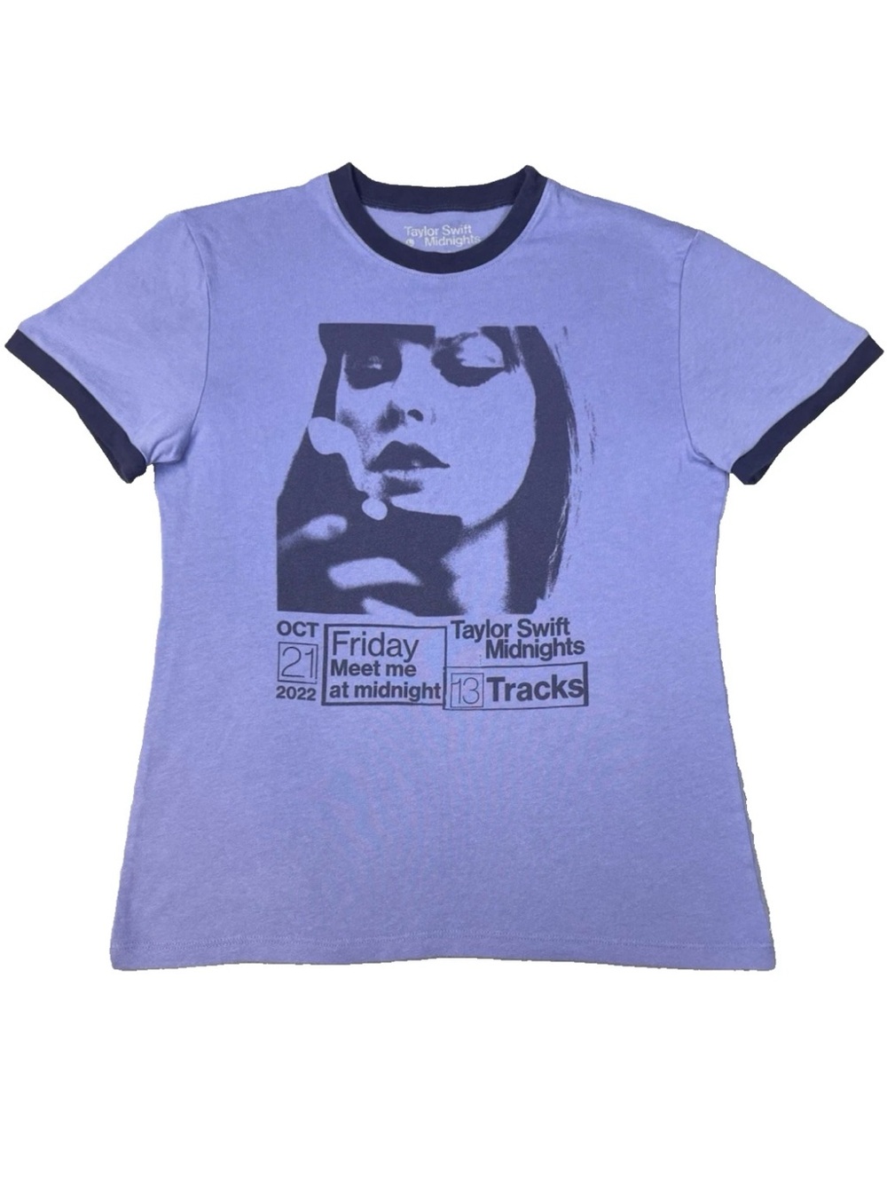 Taylor Swift Midnights Album Cover Baby Ringer Tee Size XS-Official Merch Retro